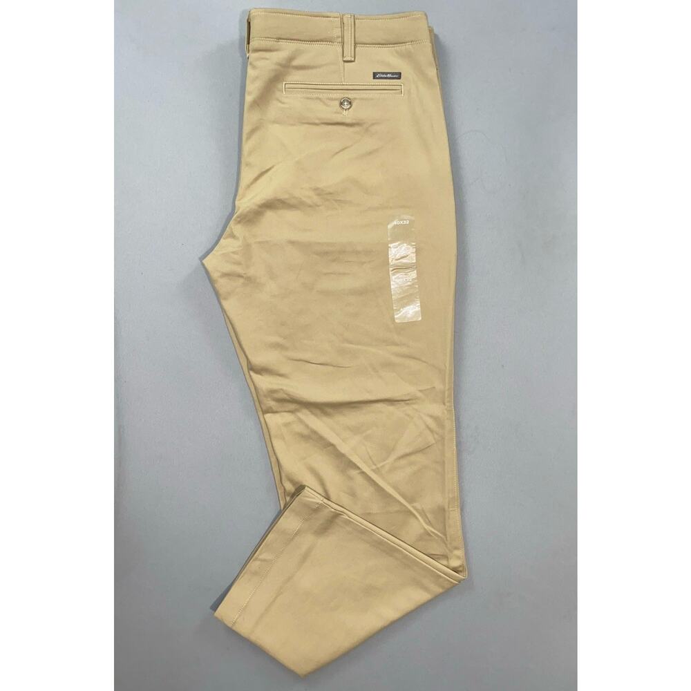 Eddie Bauer Classic Straight Flex Waist Chino Pants. Beige, Men's 40X32. NWT! - Picture 2 of 8